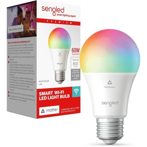 Sengled LED Smart Light Bulb (A19), Matter-Enabled, Multicolor, Works - Picture 1 of 14